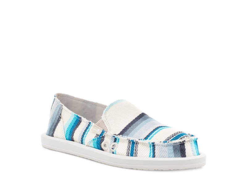 Chaussures Sanuk Donna Blanket Slip-on Femme - Bleu GQRWTO903